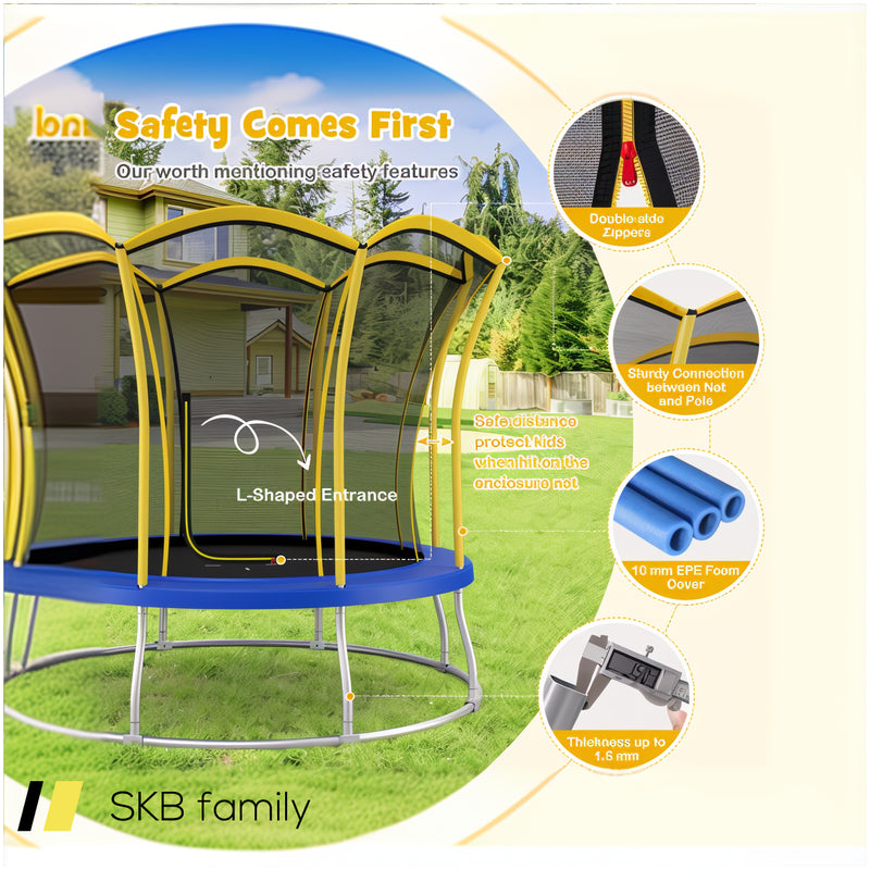 10 Feet Unique Flower Shape Trampoline With Galvanized Steel Frame 240615-229318