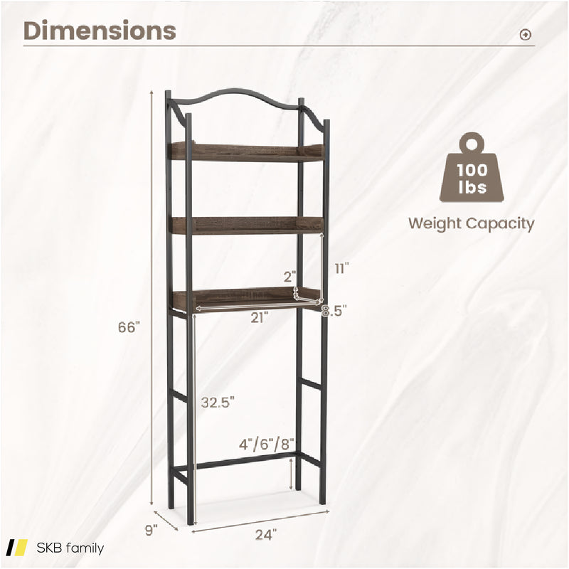 3-Tier Over-The-Toilet Bathroom Spacesaver Storage Rack 240615-229320