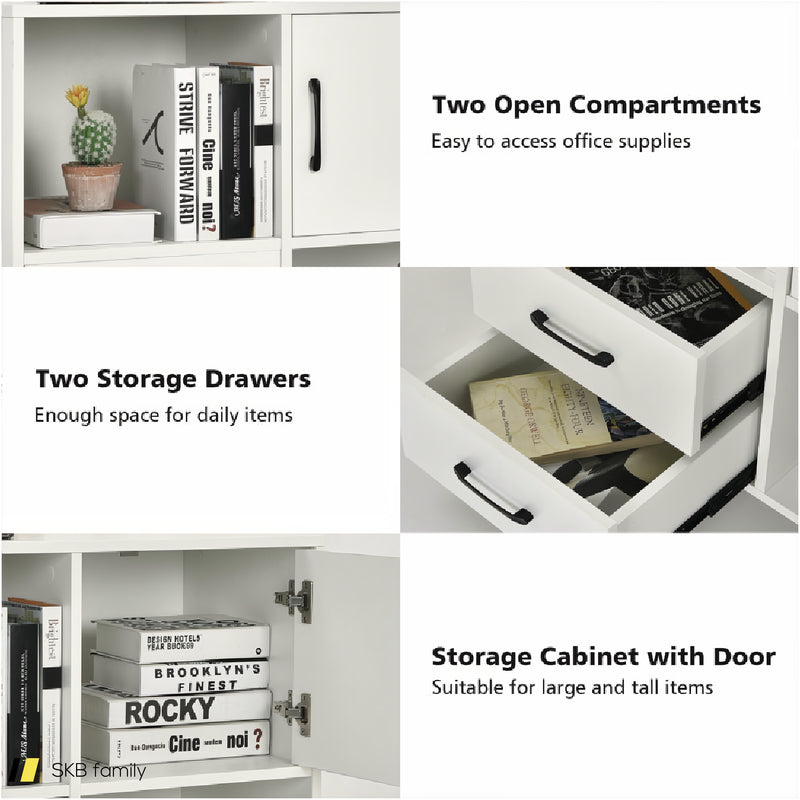 Mobile File Cabinet With Lateral Printer Stand And Storage Shelves 240615-229321