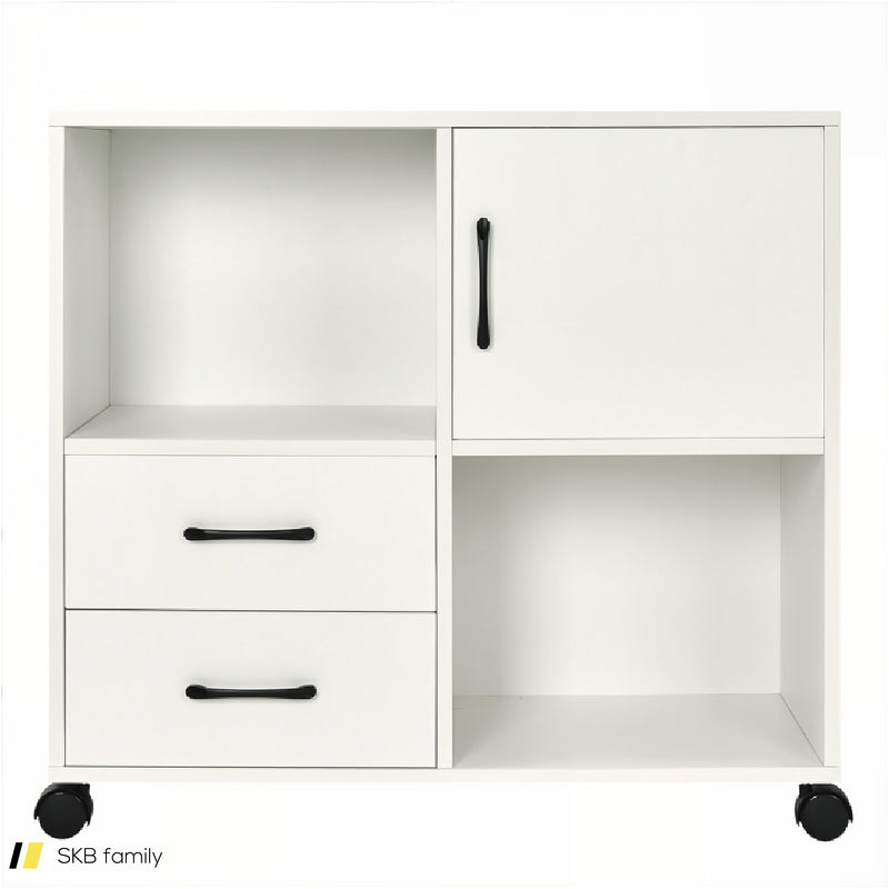 Mobile File Cabinet With Lateral Printer Stand And Storage Shelves 240615-229321