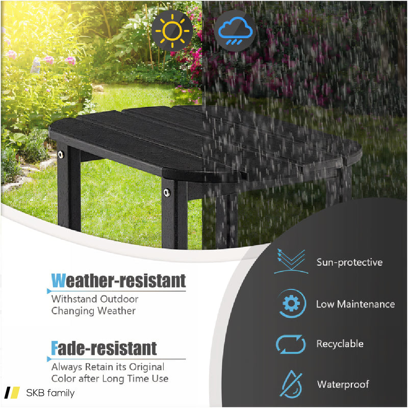 18 Inch Weather Resistant Side Table For Garden Yard Patio 240615-229323