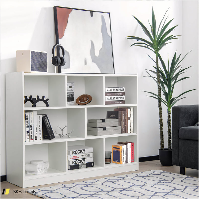 3-Tier Open Bookcase 8-Cube Floor Standing Storage Shelves 240615-229328