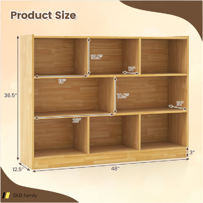 3-Tier Open Bookcase 8-Cube Floor Standing Storage Shelves 240615-229328