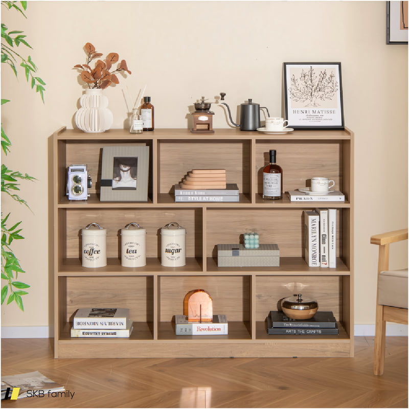 3-Tier Open Bookcase 8-Cube Floor Standing Storage Shelves 240615-229328