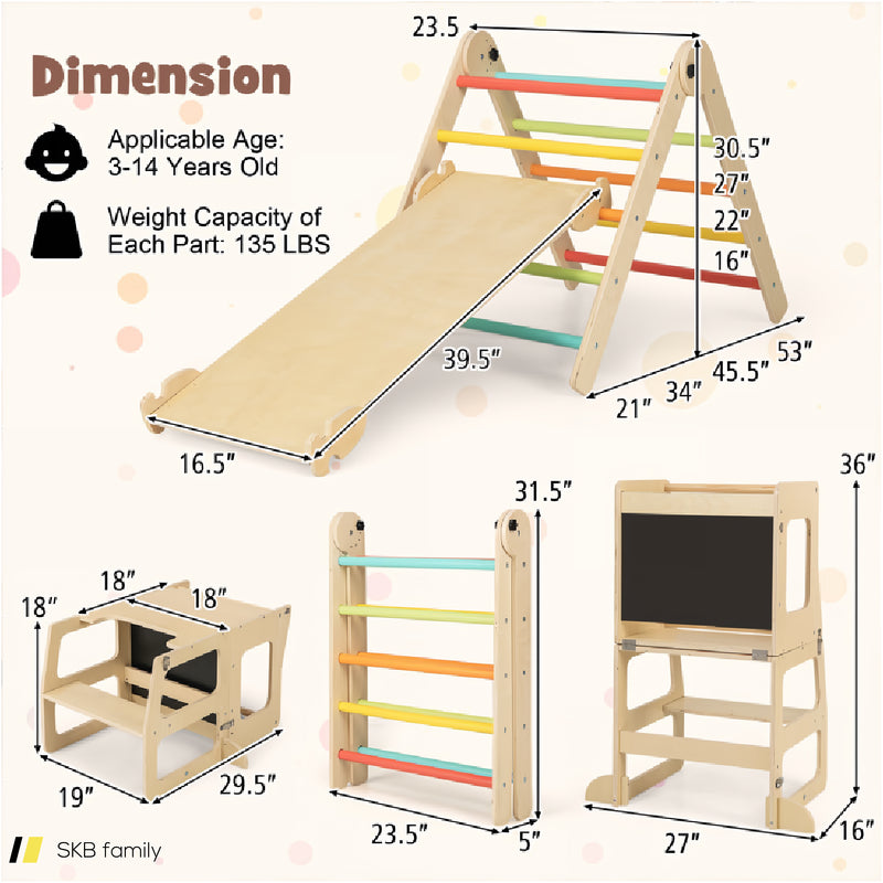 7-In-1 Toddler Climbing Toy Connected Table And Chair Set For Boys And Girls Aged 3-14 Years Old 240615-229329