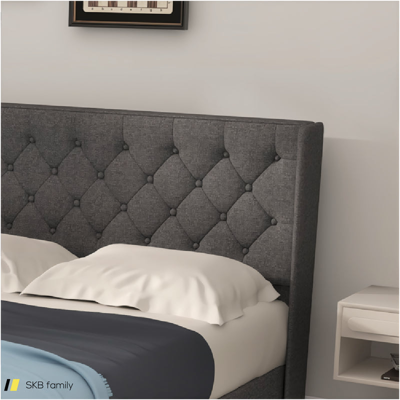 Twin/Full/Queen Size Upholstered Platform Bed With Button Tufted Headboard 240615-229332