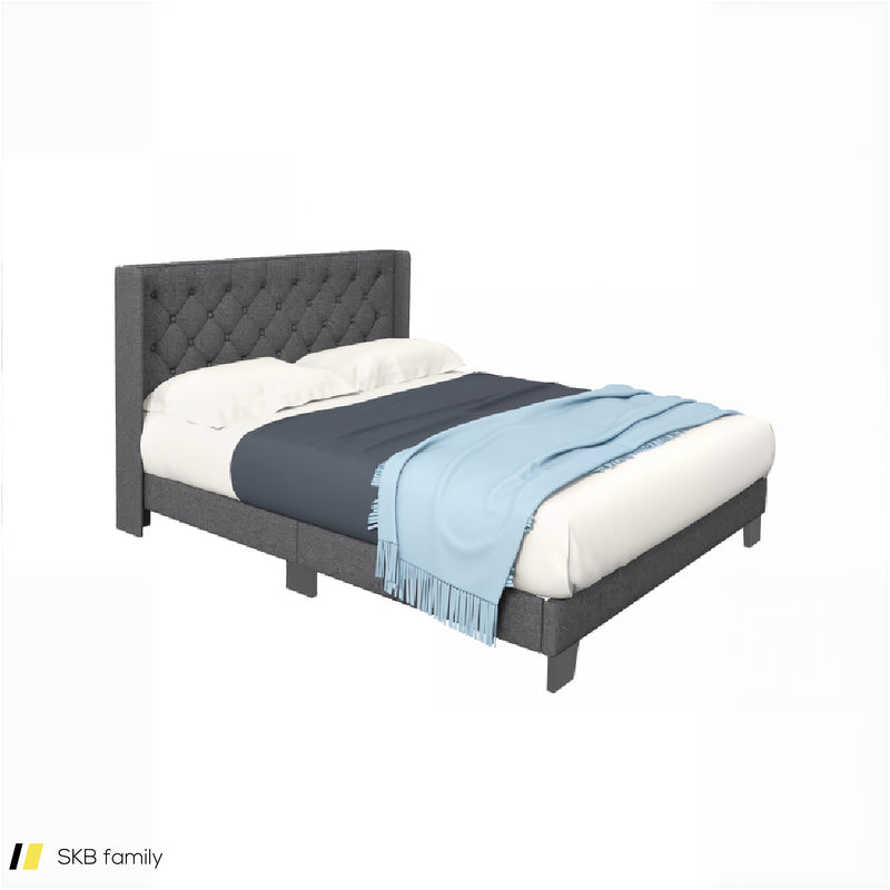 Twin/Full/Queen Size Upholstered Platform Bed With Button Tufted Headboard 240615-229332