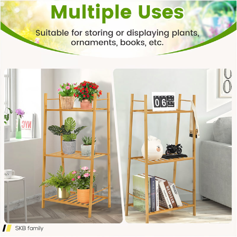 3 Tiers Vertical Bamboo Plant Stand 240615-229336