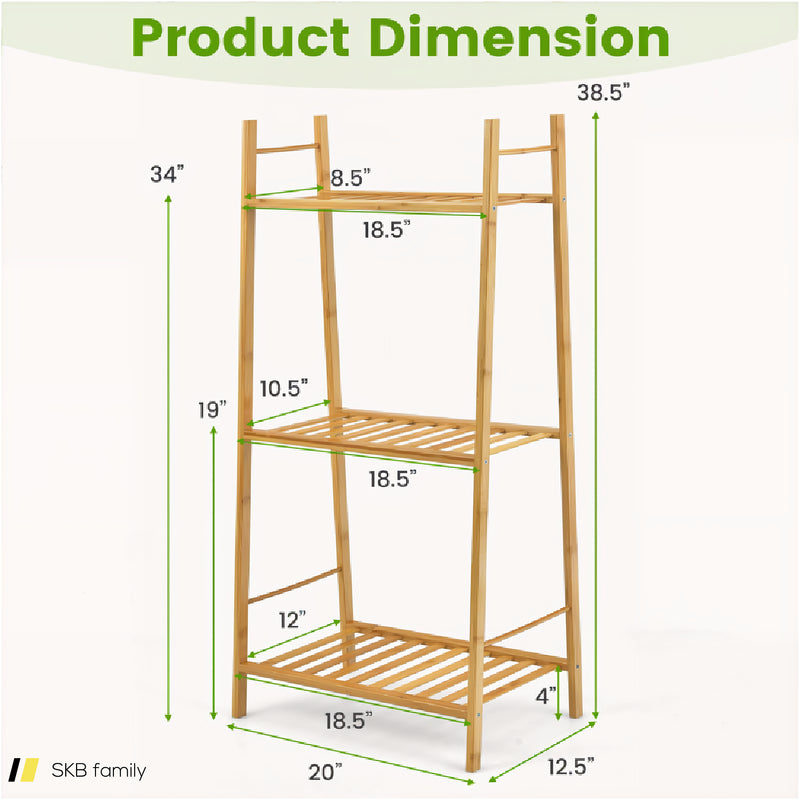 3 Tiers Vertical Bamboo Plant Stand 240615-229336