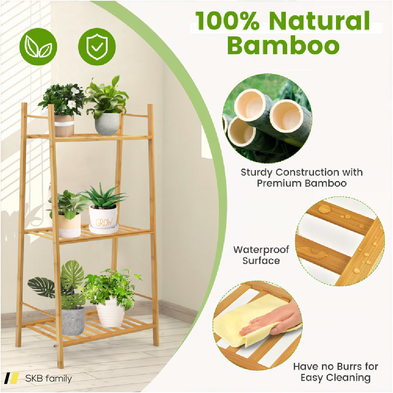 3 Tiers Vertical Bamboo Plant Stand 240615-229336