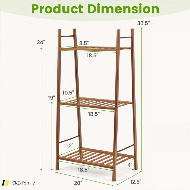 3 Tiers Vertical Bamboo Plant Stand 240615-229336