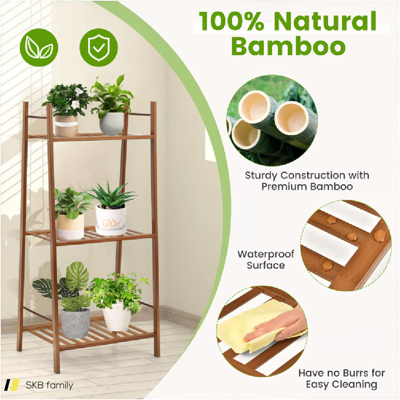 3 Tiers Vertical Bamboo Plant Stand 240615-229336