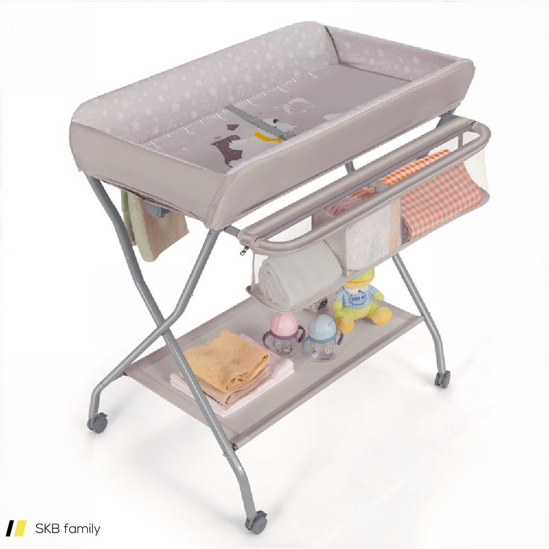 Baby Changing Table With Safety Belt And 4-Side Defence 240615-229337