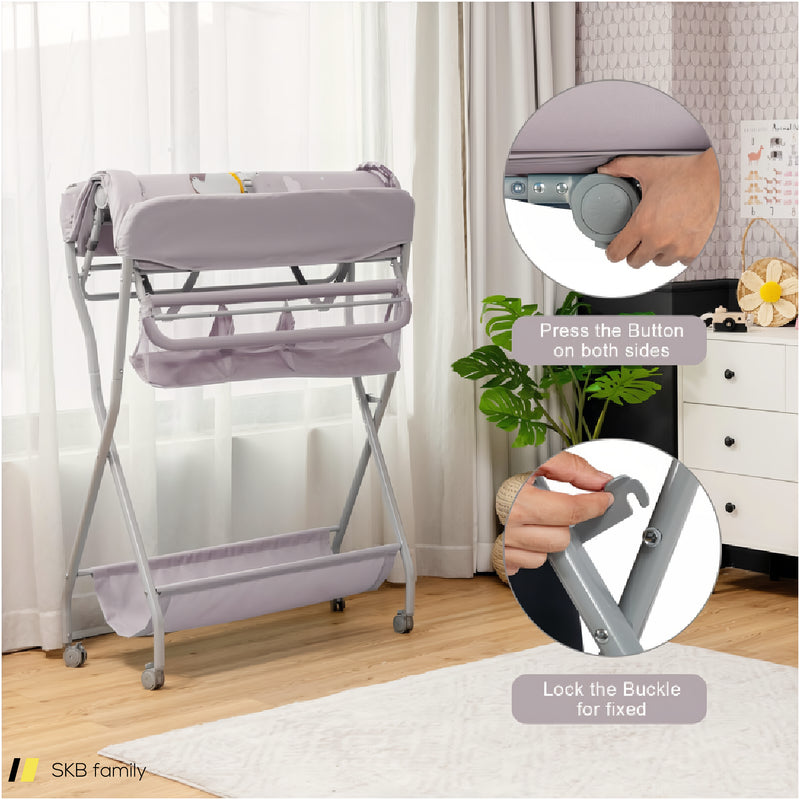 Baby Changing Table With Safety Belt And 4-Side Defence 240615-229337