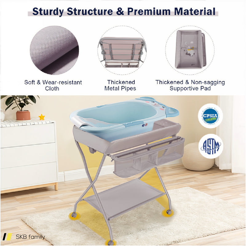 Baby Changing Table With Safety Belt And 4-Side Defence 240615-229337