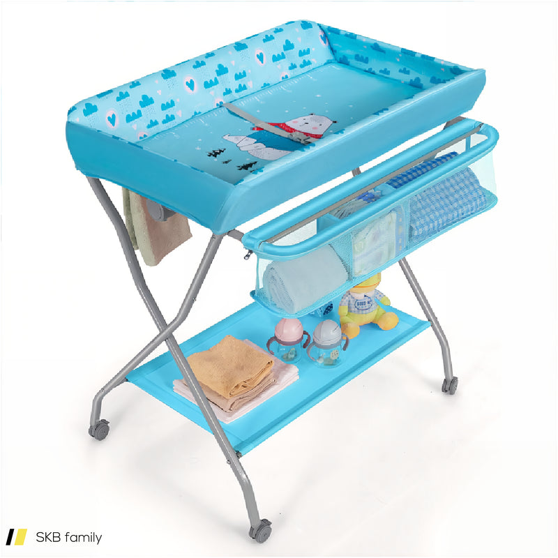 Baby Changing Table With Safety Belt And 4-Side Defence 240615-229337