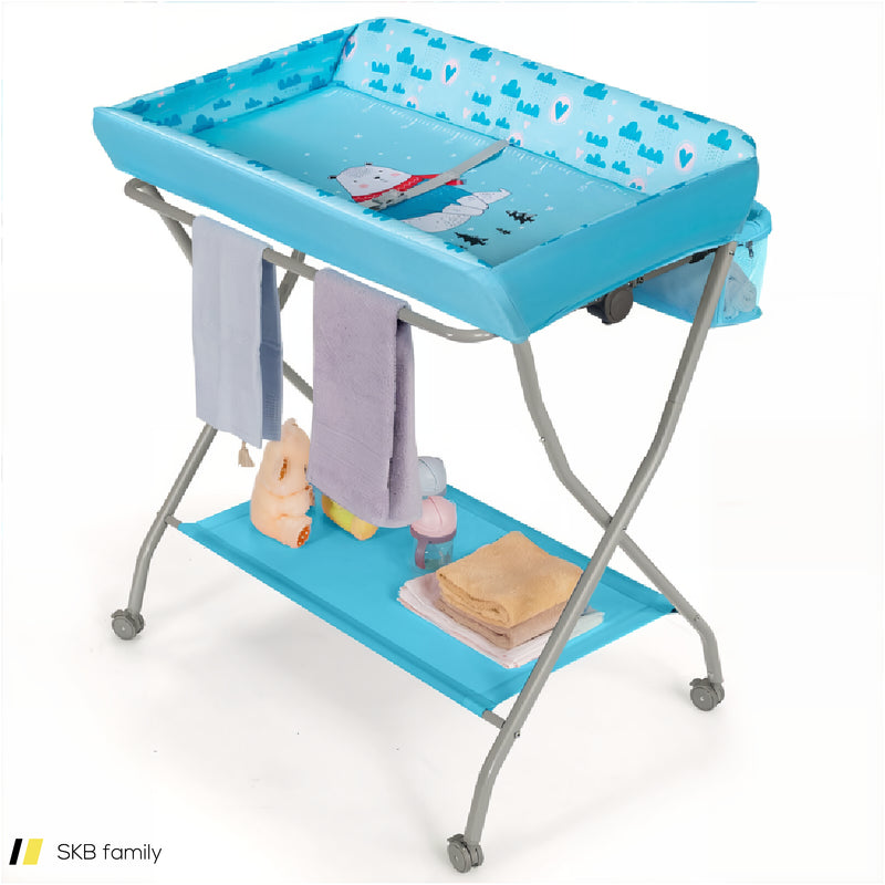 Baby Changing Table With Safety Belt And 4-Side Defence 240615-229337