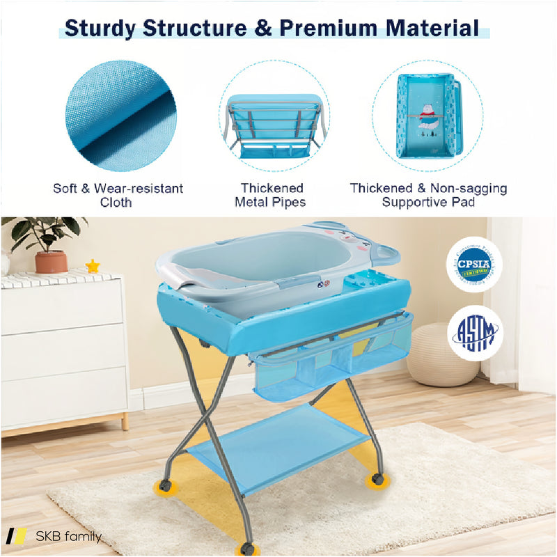 Baby Changing Table With Safety Belt And 4-Side Defence 240615-229337