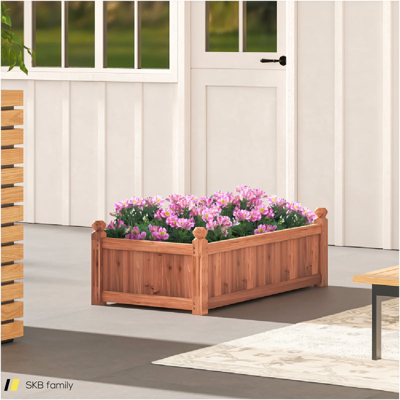 46 X 24 X 16 Inch Rectangular Planter Box With Drainage Holes For Backyard Garden Lawn 240615-229341