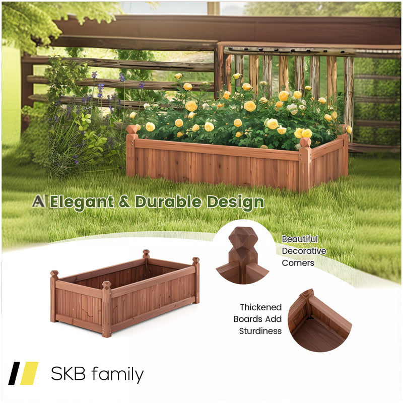 46 X 24 X 16 Inch Rectangular Planter Box With Drainage Holes For Backyard Garden Lawn 240615-229341