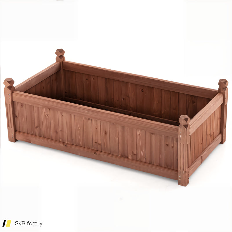 46 X 24 X 16 Inch Rectangular Planter Box With Drainage Holes For Backyard Garden Lawn 240615-229341