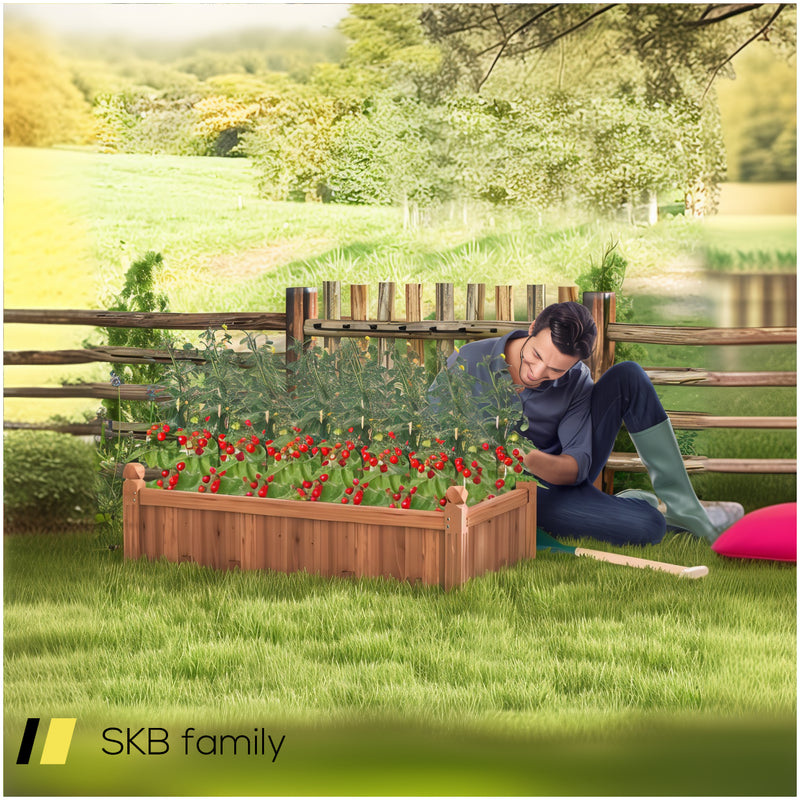 46 X 24 X 16 Inch Rectangular Planter Box With Drainage Holes For Backyard Garden Lawn 240615-229341