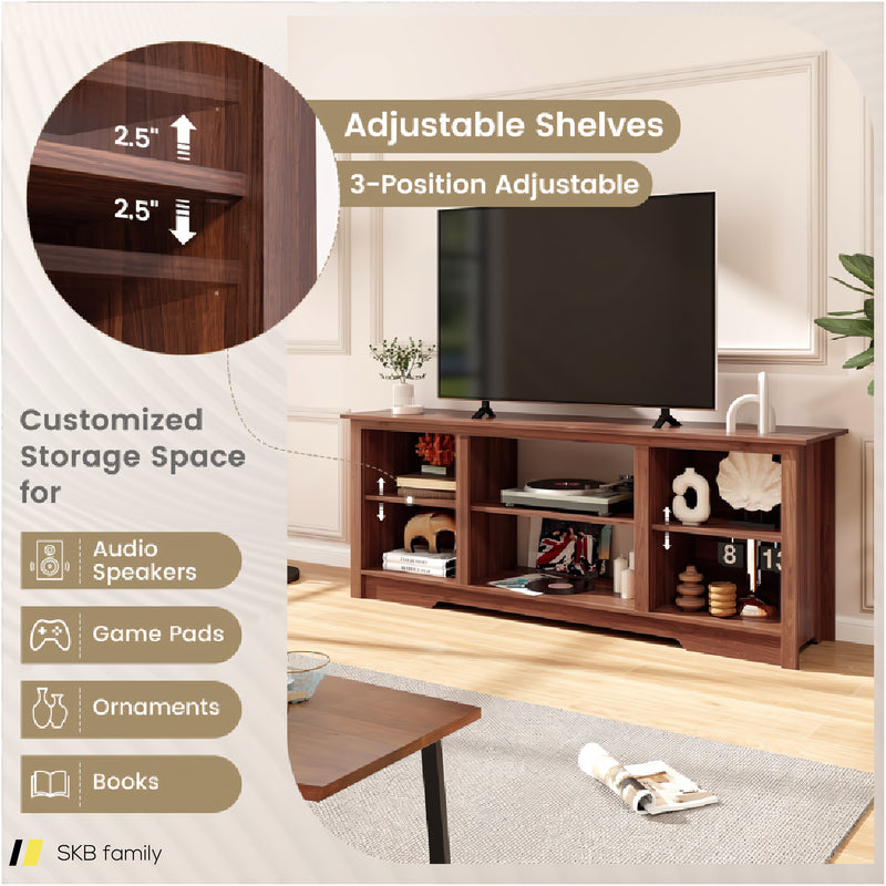 70-Inch Tv Stand For Up To 75&Quot; Flat Screen Tvs With Adjustable Shelves 240615-229345