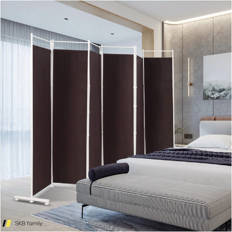 6 Feet 6-Panel Room Divider With Steel Support Base 240615-229346