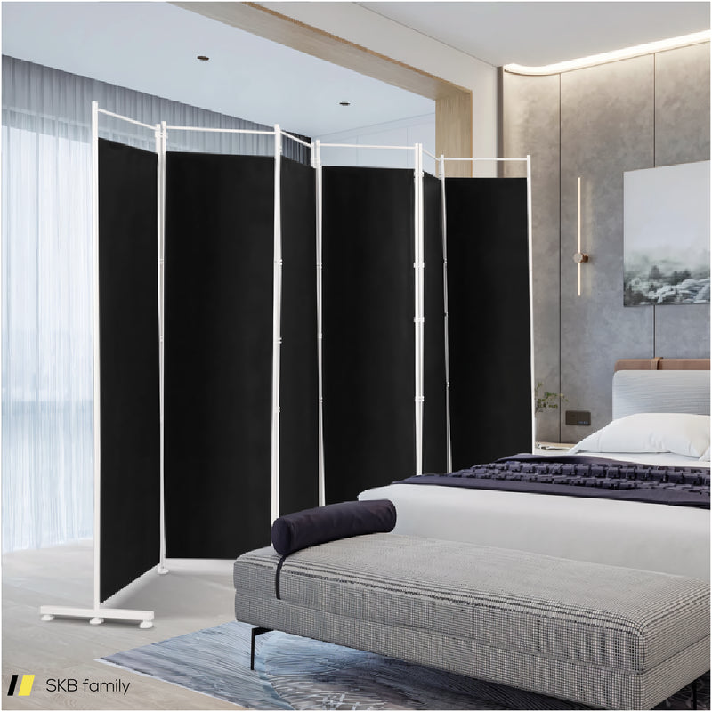 6 Feet 6-Panel Room Divider With Steel Support Base 240615-229346