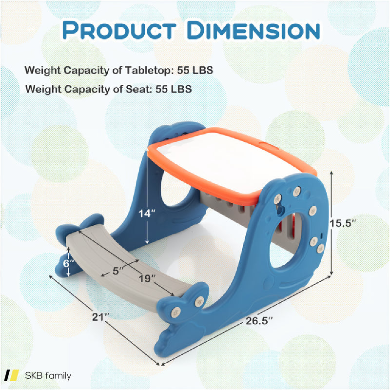 Convertible Kids Activity Table Set Toddler Easel With Erasable Whiteboard 240615-229348