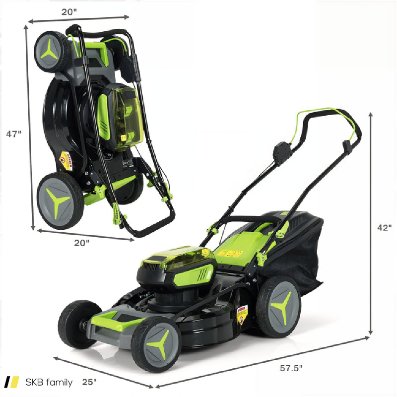 40v 18 Inch Brushless Cordless Push Lawn Mower 4.0ah Batteries And 2 Chargers 240615-229349