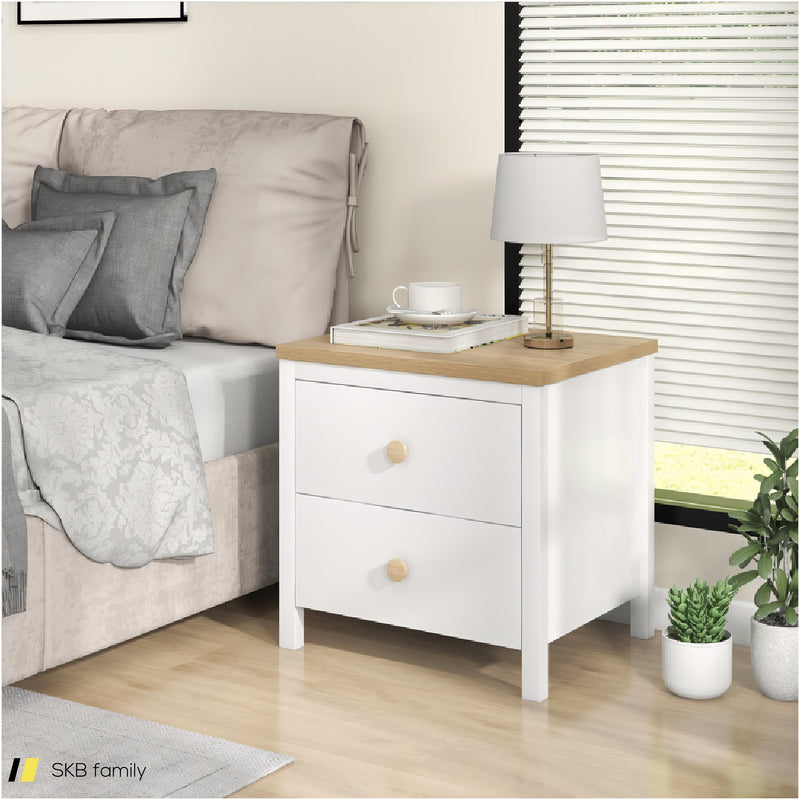 2-Drawer Nightstand With Rubber Wood Legs 240615-229350