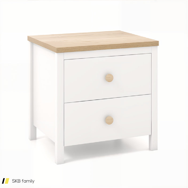 2-Drawer Nightstand With Rubber Wood Legs 240615-229350