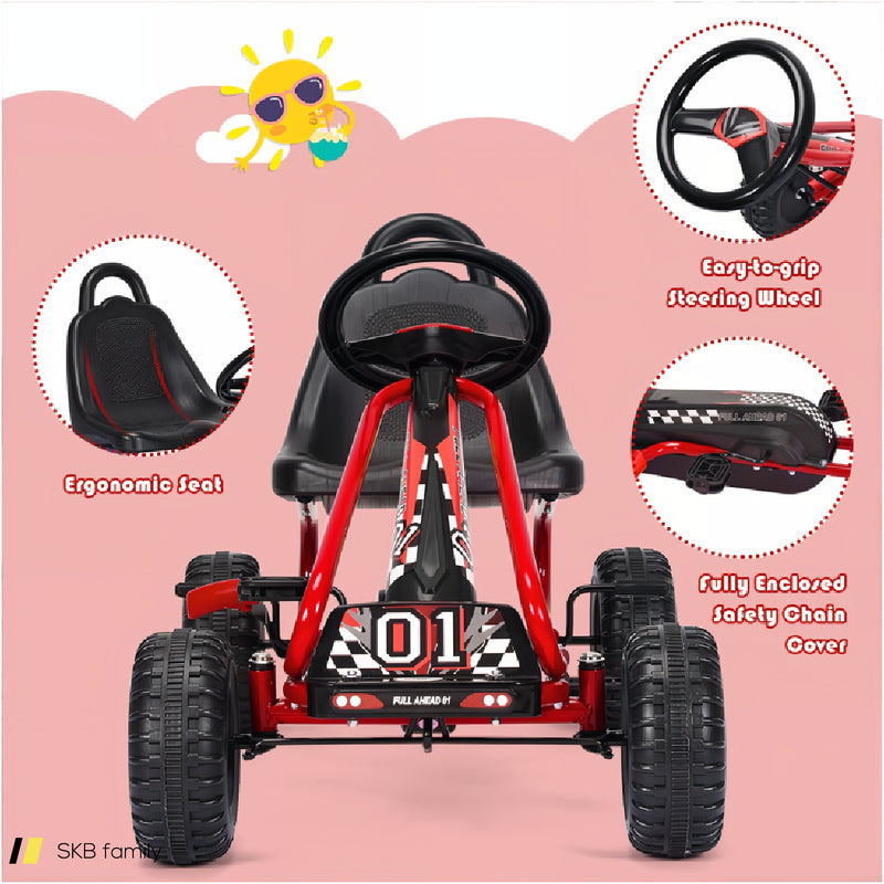 4 Wheel Pedal Powered Ride On Car With Adjustable Seat 240615-229353