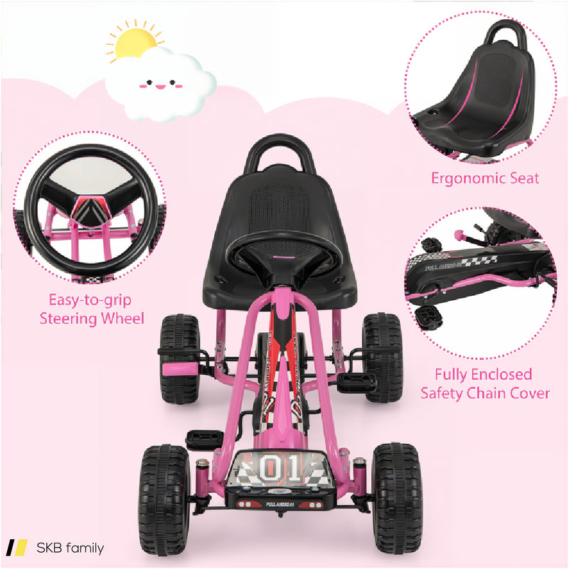 4 Wheel Pedal Powered Ride On Car With Adjustable Seat 240615-229353