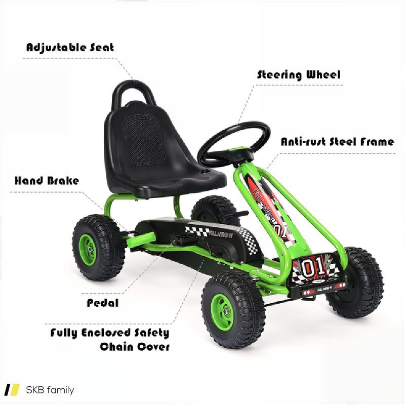 4 Wheel Pedal Powered Ride On Car With Adjustable Seat 240615-229353