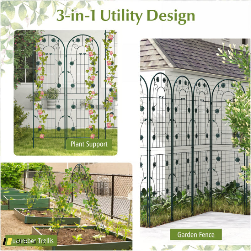 4 Pack 71 X 20 Inches Metal Garden Trellis For Climbing Plants 240615-229354