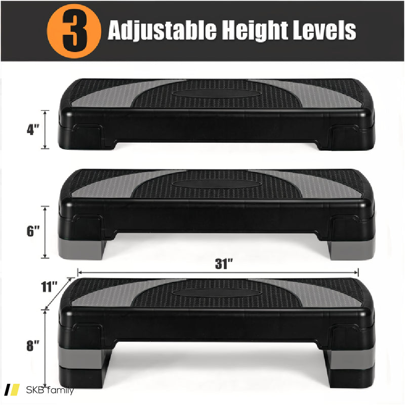 31 Inch Adjustable Exercise Aerobic Stepper With Non-Slip Pads 240615-229355