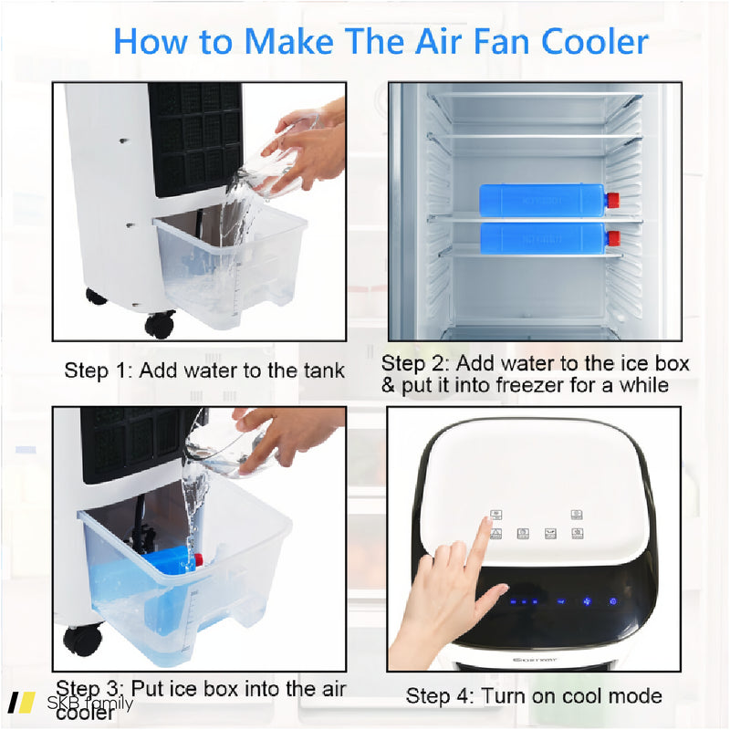 Evaporative Portable Air Cooler Fan Humidifier With Remote Control For Home And Office 240615-229356