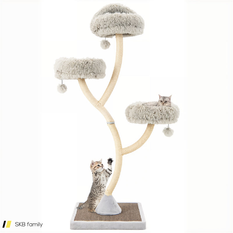 70 Inch Tall Cat Tree 4-Layer Cat Tower With 3 Perches And Dangling Balls 240615-229357