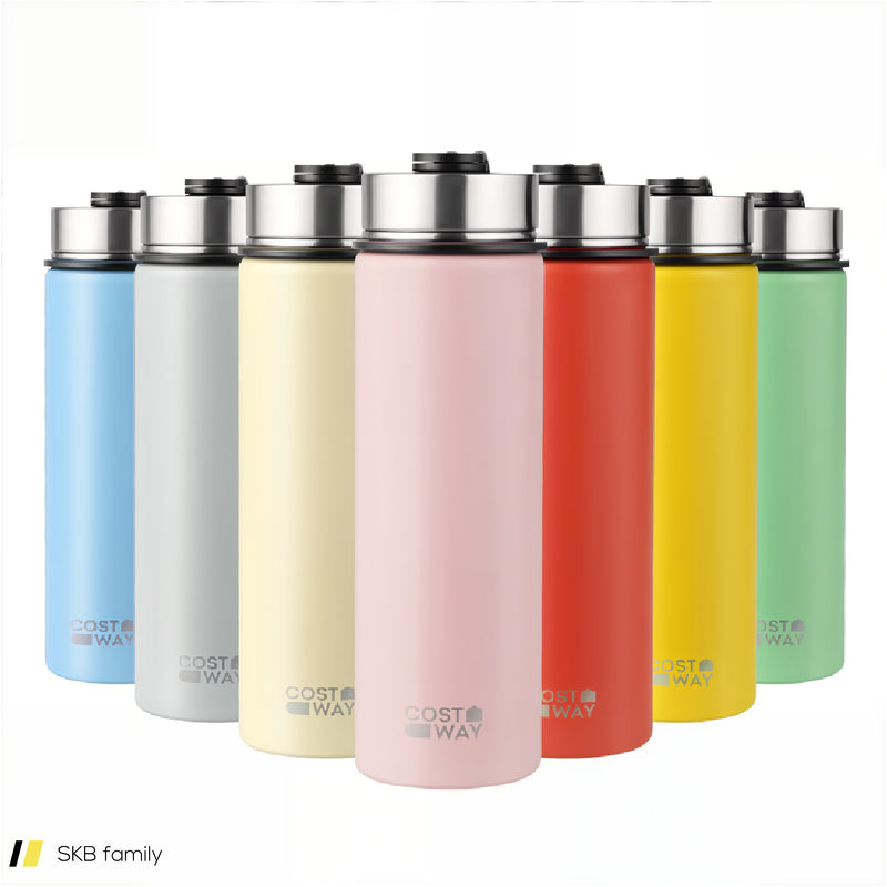 22 Oz Double-Walled Insulated Stainless Steel Water Bottle With Straw Lid 240615-229358