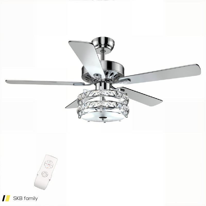 52 Inches Classical Crystal Ceiling Fan Lamp 240615-229361