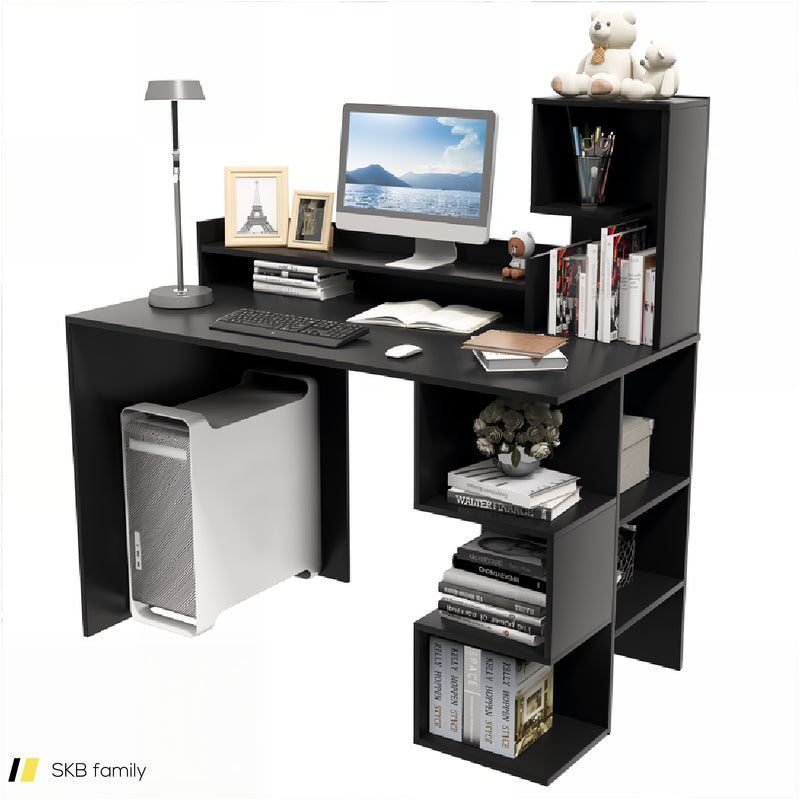 Modern Computer Desk With Storage Bookshelf And Hutch For Home Office 240615-229368