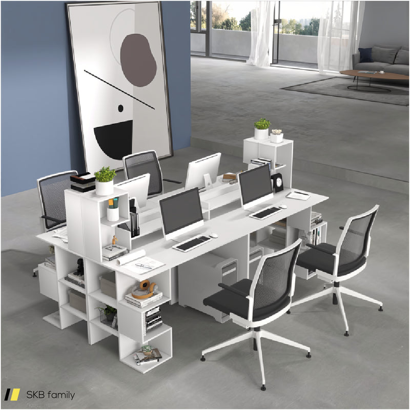 Modern Computer Desk With Storage Bookshelf And Hutch For Home Office 240615-229368