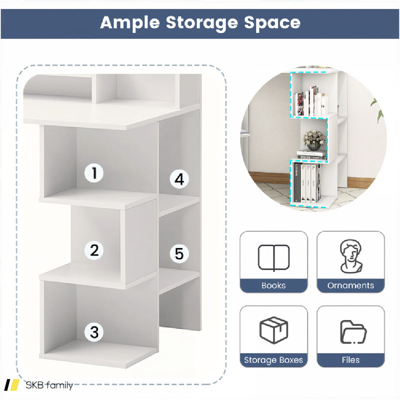 Modern Computer Desk With Storage Bookshelf And Hutch For Home Office 240615-229368