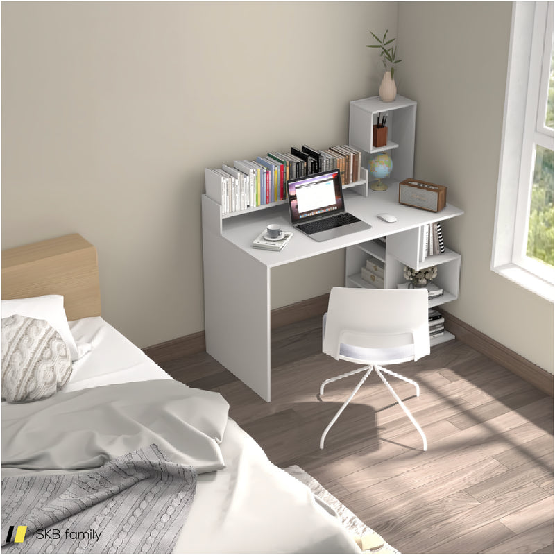 Modern Computer Desk With Storage Bookshelf And Hutch For Home Office 240615-229368