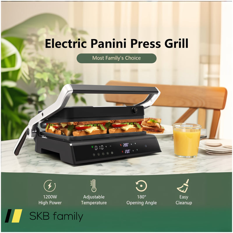 3-In-1 Electric Panini Press Grill With Non-Stick Coated Plates 240615-229370