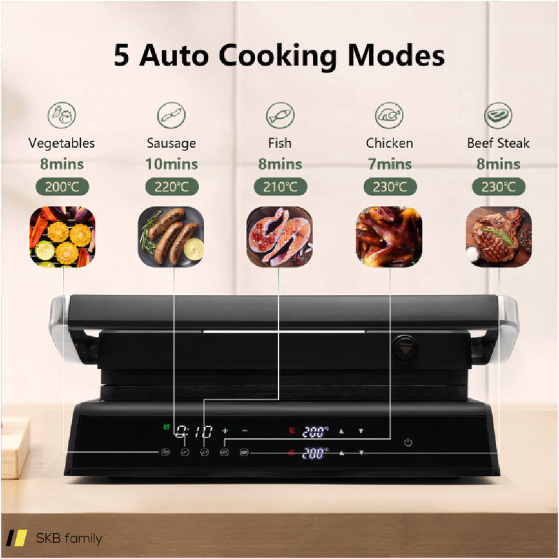 3-In-1 Electric Panini Press Grill With Non-Stick Coated Plates 240615-229370