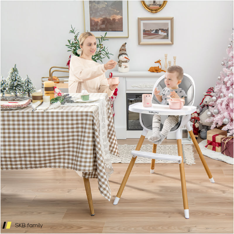 4-In-1 Convertible Baby High Chair Infant Feeding Chair With Adjustable Tray 240615-229371