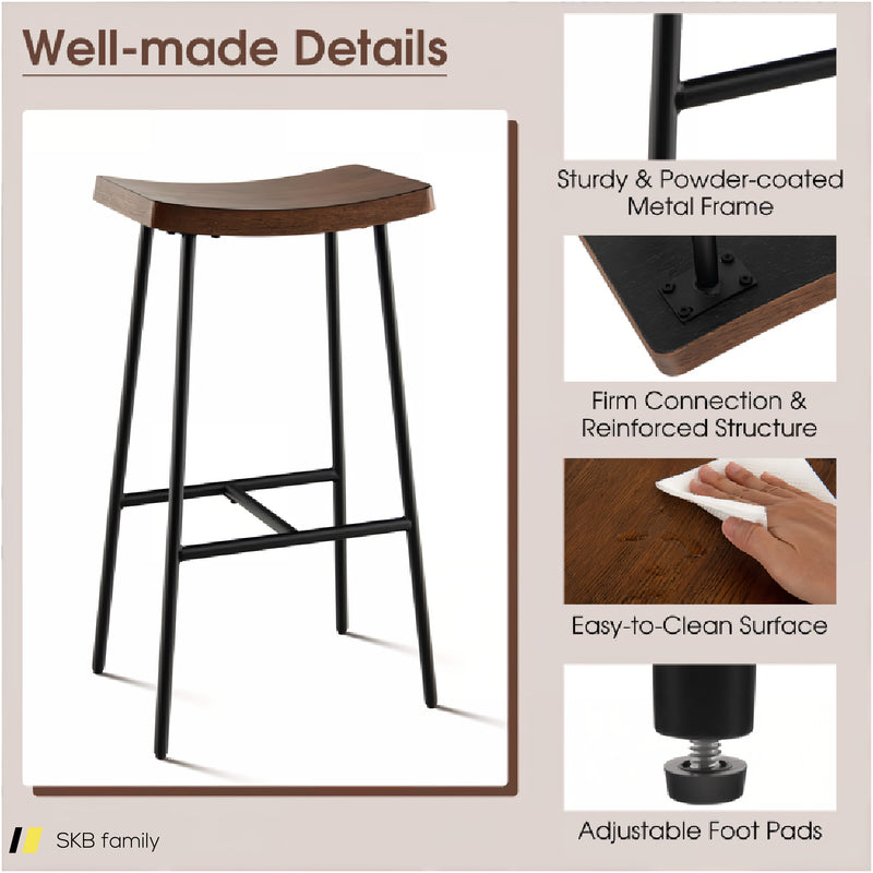 Industrial Saddle Bar Stool With Metal Legs 240615-229372